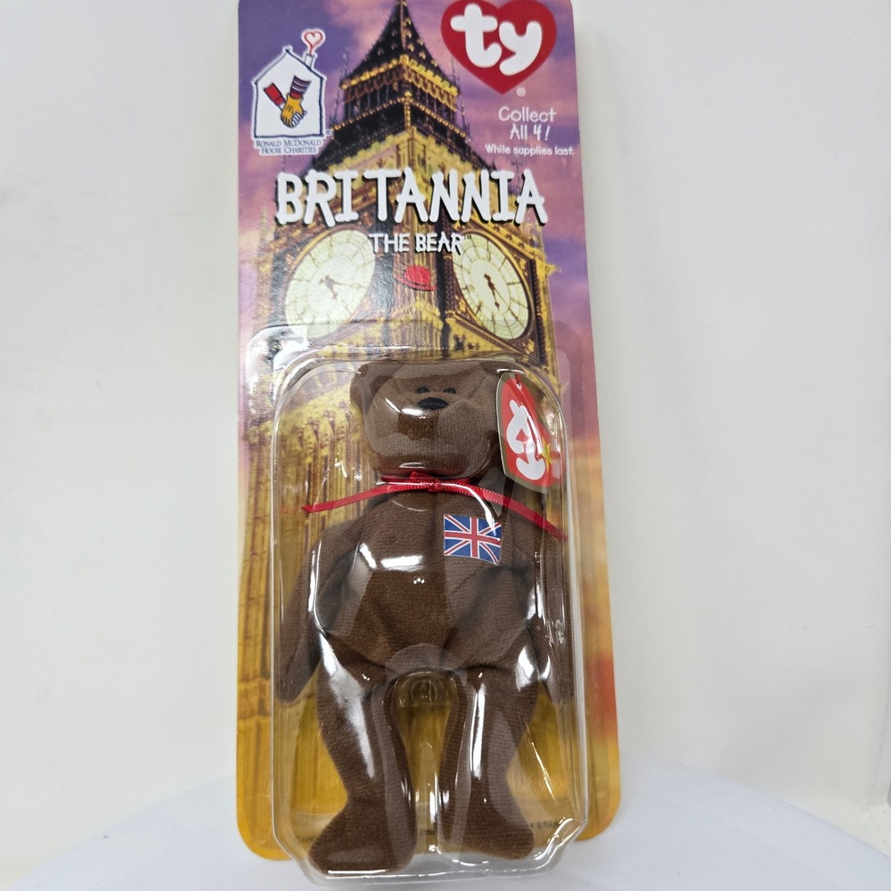 Ty Teenie Beanie Baby Britannia the Bear McDonald's RMHC 1999 Sealed New